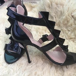 Moschino black Patten Leather Sandals